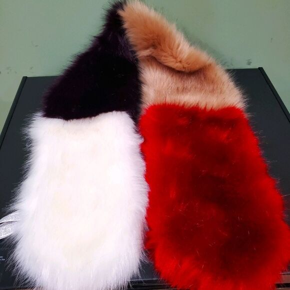 Accessories - Faux fur satin lined multi colored scarf